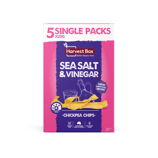 CHICKPEA CHIPS – SEA SALT & VINEGAR (5x25g)