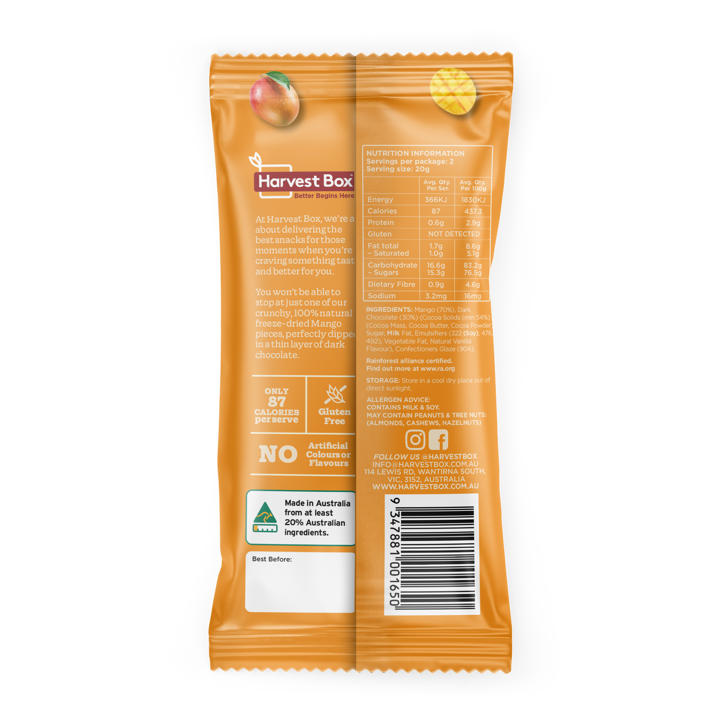 Dipped Freeze Dried Mango (10 x 40g)