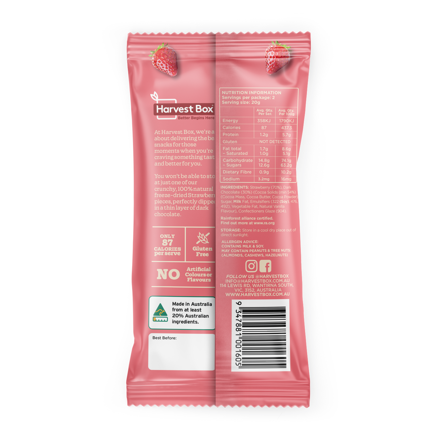 Dipped Freeze Dried Strawberries (10 x 40g)