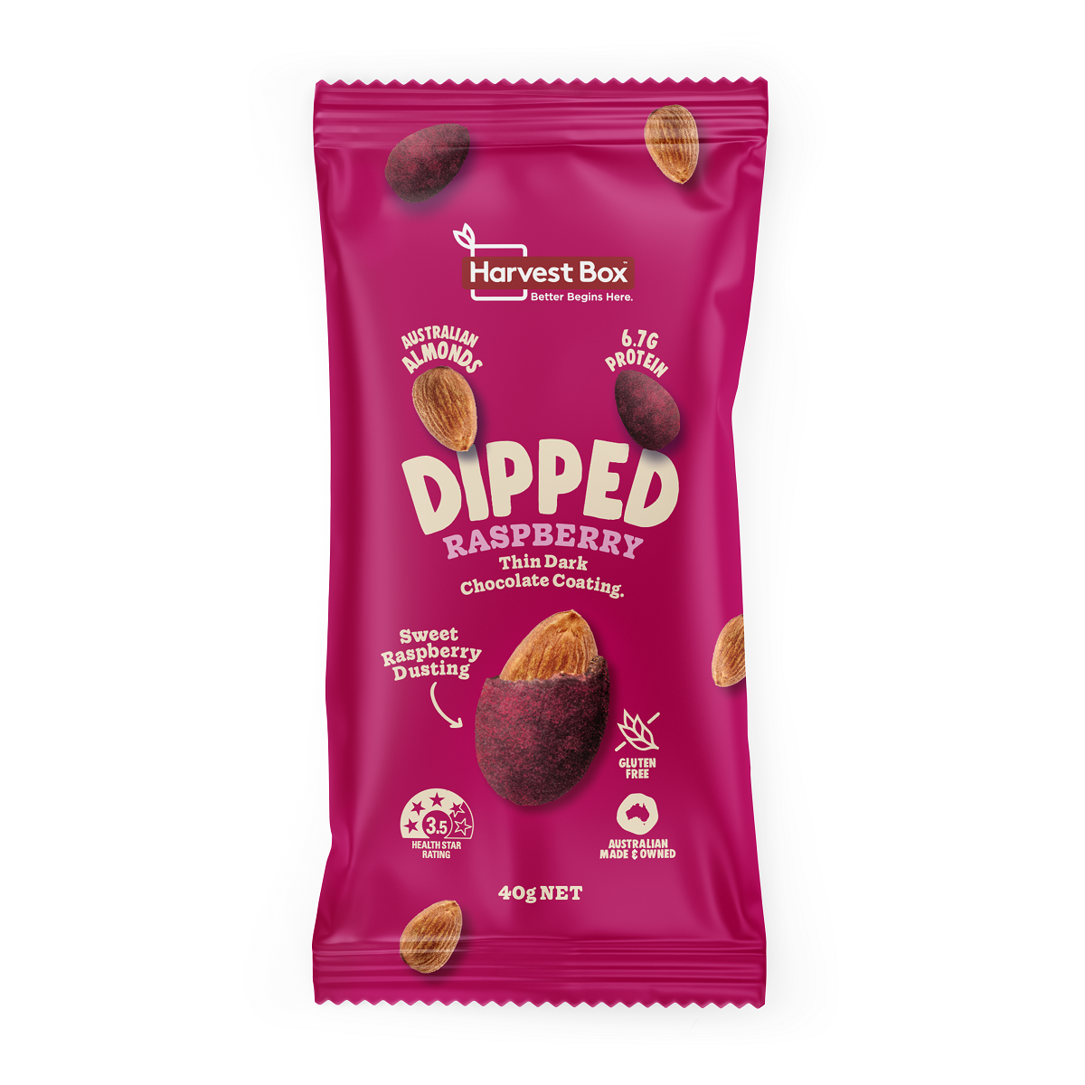 Dipped - Raspberry Dark Choc (10 x 40g)