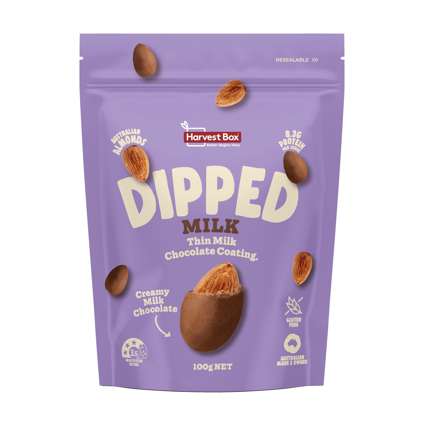 Dipped - Milk Choc (9 x 100g)