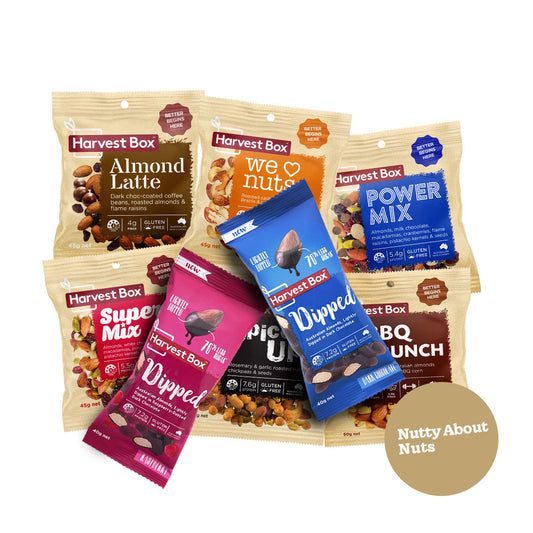 NUTTY ABOUT NUTS: 10 HARVEST BOX NUT FAVOURITES MIX PACK